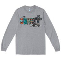 Heather Grey in christ alone Long Sleeve Tee - RacoonDesign