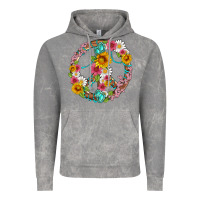 Cloud Rock floral peace sign with gemstone Vintage Hoodie - Artiststas
