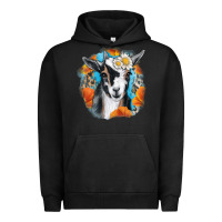 Pigment Black Daisy Goat With Background Urban Hoodie - RanaPortraitStore