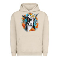 Pigment French Oak Daisy Goat With Background Urban Hoodie - RanaPortraitStore