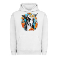 Pigment Lunar Rock Daisy Goat With Background Urban Hoodie - RanaPortraitStore