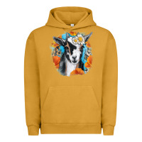 Pigment Peanut Butter Daisy Goat With Background Urban Hoodie - RanaPortraitStore