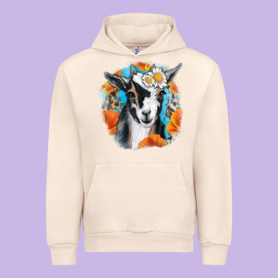 Daisy Goat With Background Urban Hoodie Designed By Ranaportraitstore