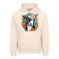 Sandshell Daisy Goat With Background Urban Hoodie - RanaPortraitStore