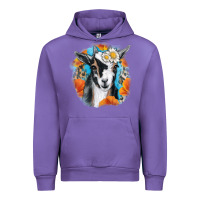 Tulip Daisy Goat With Background Urban Hoodie - RanaPortraitStore