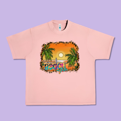 Beach Vibes Urban Heavy Tee Designed By Cowhidedigitalart