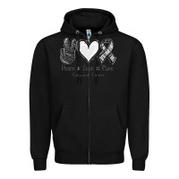 Black Peace Love Cure Carcinoid Cancer Zipper Hoodie - Jasminsmagicworld
