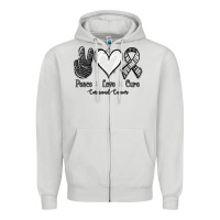 Dove Grey Peace Love Cure Carcinoid Cancer Zipper Hoodie - Jasminsmagicworld
