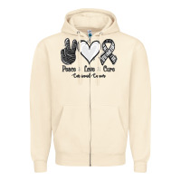 Sandshell Peace Love Cure Carcinoid Cancer Zipper Hoodie - Jasminsmagicworld