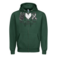 Sports Green Peace Love Cure Carcinoid Cancer Zipper Hoodie - Jasminsmagicworld