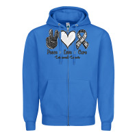 True Royal Peace Love Cure Carcinoid Cancer Zipper Hoodie - Jasminsmagicworld