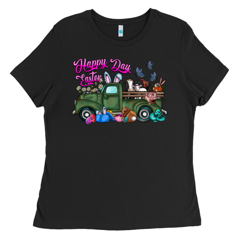Happy Easter Day Truck Ladies Tee by CowhideDigitalArt | Teevron