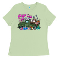 Matcha happy easter day truck Ladies Tee - CowhideDigitalArt