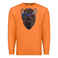 Carrot bison with american flag glasses Premium Sweatshirt - RanaPortraitStore