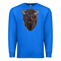 True Royal bison with american flag glasses Premium Sweatshirt - RanaPortraitStore