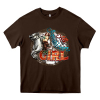 Chocolate Brown All American Girl Heavy Core Tee - FaDigitalArtStudio