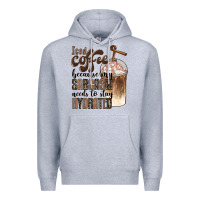Heather Grey iced coffee because my sarcasm needs to stay hydrated Premium Hoodie - BarkalooDesign