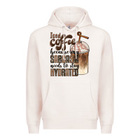 Pale Pink iced coffee because my sarcasm needs to stay hydrated Premium Hoodie - BarkalooDesign