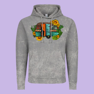 Caravan Sunflowers And Cactus Vintage Hoodie Designed By Artiststas
