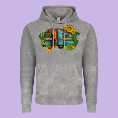 Caravan Sunflowers And Cactus Vintage Hoodie Designed By Artiststas