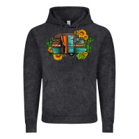 Vintage Black caravan sunflowers and cactus Vintage Hoodie - Artiststas