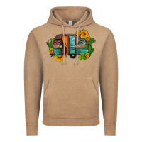 Vintage Coffee caravan sunflowers and cactus Vintage Hoodie - Artiststas