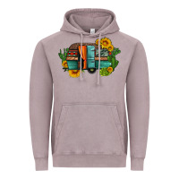 Vintage Zinc caravan sunflowers and cactus Vintage Hoodie - Artiststas
