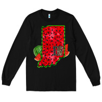 Black indiana watermelon Long Sleeve Tee - RacoonDesign