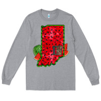 Heather Grey indiana watermelon Long Sleeve Tee - RacoonDesign