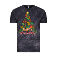 Cloud Black paw print christmas tree Vintage Tee - CowhideDigitalArt