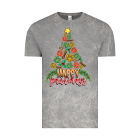 Cloud Rock paw print christmas tree Vintage Tee - CowhideDigitalArt