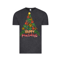 Vintage Black paw print christmas tree Vintage Tee - CowhideDigitalArt
