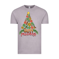 Vintage Zinc paw print christmas tree Vintage Tee - CowhideDigitalArt