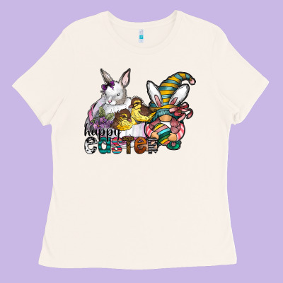 Happy Easter Ladies Tee Designed By Cowhidedigitalart