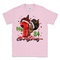 Bubblegum Pink my first christmas african girl Classic Tee - BarkalooDesign