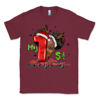 Burgundy my first christmas african girl Classic Tee - BarkalooDesign
