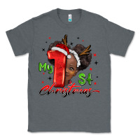 Charcoal Heather my first christmas african girl Classic Tee - BarkalooDesign
