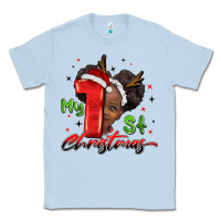 Dusty Blue my first christmas african girl Classic Tee - BarkalooDesign