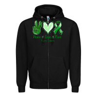 Black Peace Love Cure Liver Cancer Zipper Hoodie - Jasminsmagicworld