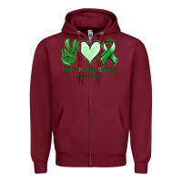 Burgundy Peace Love Cure Liver Cancer Zipper Hoodie - Jasminsmagicworld