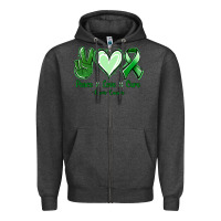 Charcoal Heather Peace Love Cure Liver Cancer Zipper Hoodie - Jasminsmagicworld