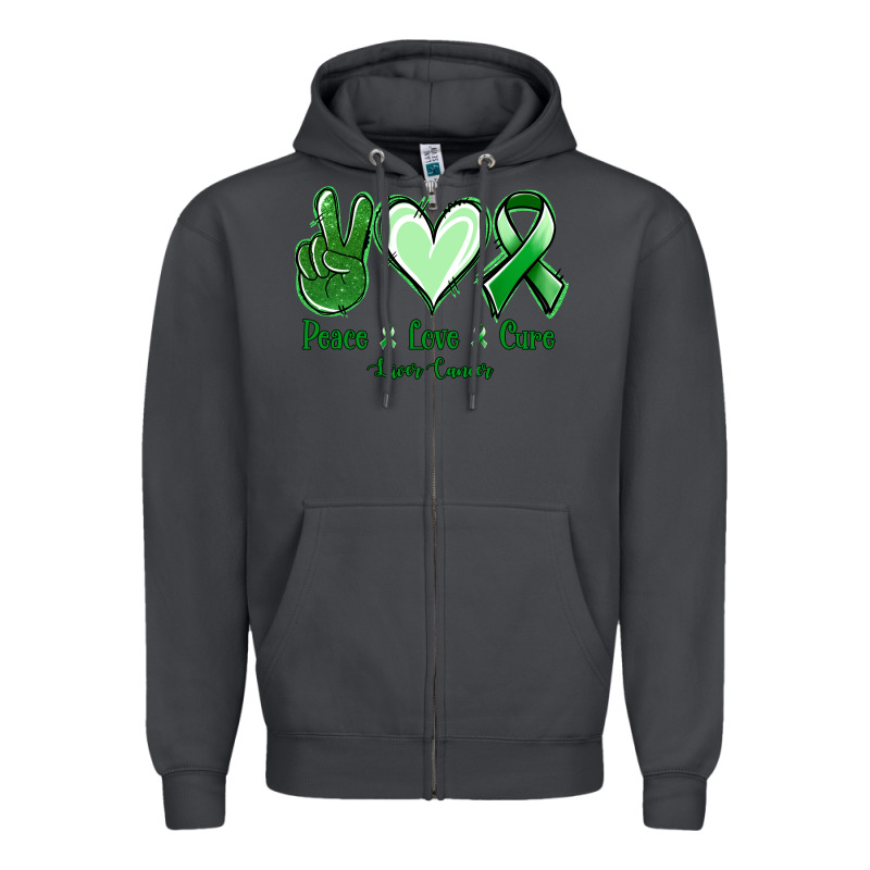 Peace Love Cure Liver Cancer Zipper Hoodie by Jasminsmagicworld | Teevron