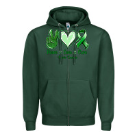 Sports Green Peace Love Cure Liver Cancer Zipper Hoodie - Jasminsmagicworld