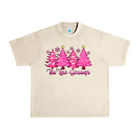 Sandshell Tis the Season Pink Trees Urban Heavy Tee - CowhideDigitalArt