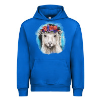 Cobalt Sunflower Sheep With Background Urban Hoodie - RanaPortraitStore
