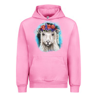 Fuchsia Pink Sunflower Sheep With Background Urban Hoodie - RanaPortraitStore