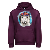 Mauve Wine Sunflower Sheep With Background Urban Hoodie - RanaPortraitStore