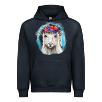 Navy Sunflower Sheep With Background Urban Hoodie - RanaPortraitStore