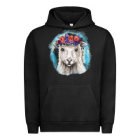 Pigment Black Sunflower Sheep With Background Urban Hoodie - RanaPortraitStore
