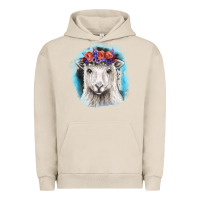 Pigment French Oak Sunflower Sheep With Background Urban Hoodie - RanaPortraitStore